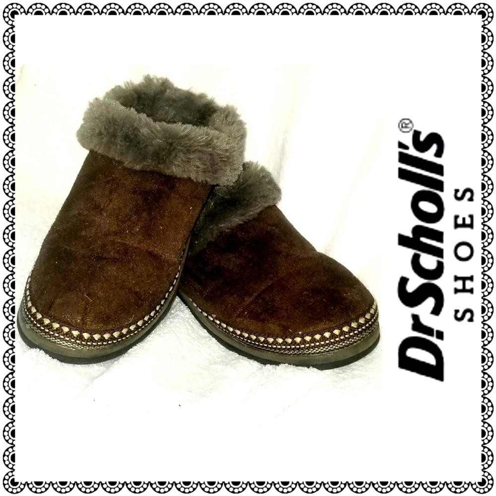 {Dr. Scholl's} Snuggle Brown slipper shoes, sz 8